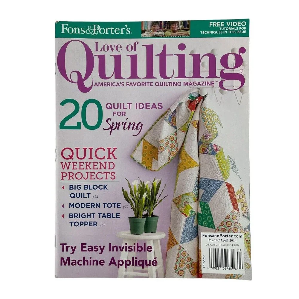 Fons & Porter Love of‎ Quilting Magazines 2014/2015 Lot of 5